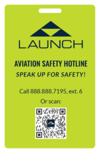 LAUNCH Aviation Safety Hotline Card